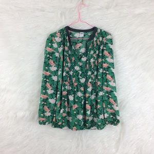 Old Navy | floral split neck blouse